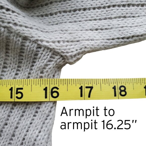 Armani Exchange Sweater Dress Wool Blend Open Weave Gray Long Sleeve Mini Size S - Picture 7 of 11